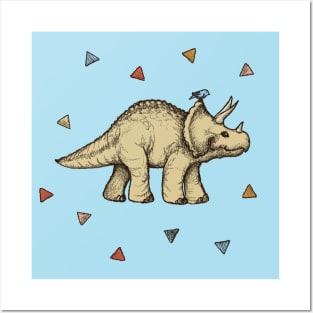 Triceratops & Triangles Posters and Art